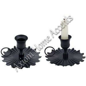 Bougeoir en fer fabriqué à la main chic et écologique porte-cône décoratif fait à la main décor de table à manger par Axiom Home Accents - Product Image 5