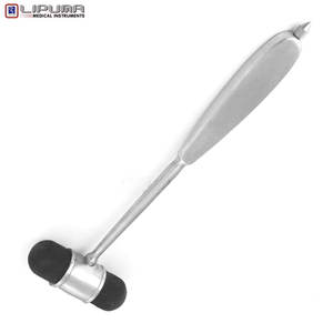 Martillo de doble cara Dejerine para Exámenes neurológicos, mango de acero inoxidable, acabado plateado, cabeza de goma de percusión Manual - Product Image 3