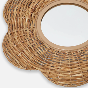 Elegante espejo de pared artesanal contemporáneo tejido a mano jacinto de agua de Vietnam encanto estético Natural ecológico para decoración del hogar - Product Image 3