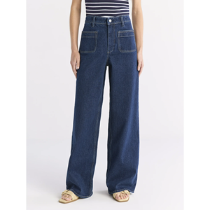 Pantalon baggy en jean pour femmes à taille haute 100% coton de conception OEM sur mesure pour le printemps stock de pantalon en jean excédentaire du Bangladesh - Product Image 5