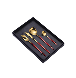 Ensemble de couverts en laiton miroir 3 pièces couverts en or ensemble de couverts classiques poli miroir haut pour cadeau de mariage d'hôtel - Product Image 3