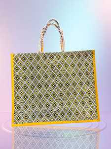 Fashionable Durable Jute Handbags with Zipper Closure Foldable Shop Application for Birthday Occasions - Product Image 5