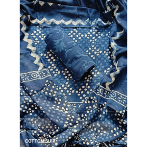 Costume en coton chic avec travail zari gotapat et dupatta en mousseline de soie Ensemble de costume en coton avec dupatta en mousseline pure et zari gotapat complexe - Product Image 3