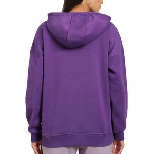<b>Women</b> Solid Color <b>Fleece</b> Hoodie Soft Warm Pullover Long Sleeve Casual Hooded <b>Top</b> Comfy Everyday Wear Supplier Autumn Front - Product Image 2