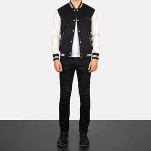 Chaqueta universitaria de alta calidad para hombre diseñada como una elegante chaqueta de béisbol universitaria para hombre Casual de cuero de manga de invierno - Product Image 1