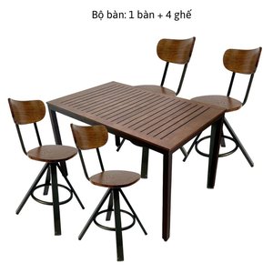 Modern Minimalist 4-Person Home Furniture <b>Dining</b> <b>Table</b> and Chairs Set-Iron - Product Image 5