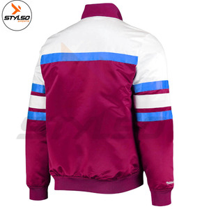 Blouson aviateur en satin de polyester de haute qualité Veste universitaire de baseball d'hiver avec capuche Style Letterman Fabriqué au Pakistan - Product Image 5