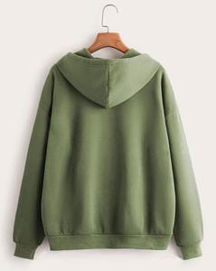 Sweat à capuche zippé pour homme avec logo imprimé personnalisé coupe ample sweats à capuche hip hop respirants de couleur unie pour homme - Product Image 2