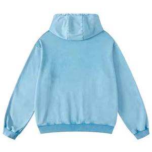 Men's Basic Pullover Sweatshirt Loose Fit Soft <b>Thick</b> 420 Gsm Cotton Polyester Hoodies long length sun faded acid wash hoodies - Product Image 2