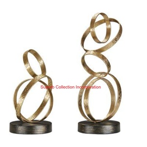 Vintage Wild <b>Wood</b> Chelsea Gold Brown Aluminium Sculpture Modern Metal Decorative Tabletop Art For Home & Office Decor - Product Image 3