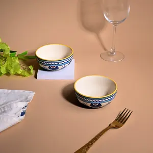 Tazón de Ensalada de Cerámica Hecho a Mano, Tradicional Indio, Ecológico, Sin Plomo, con Esmalte Natural - Product Image 4