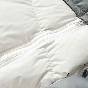 Chaqueta de burbuja de invierno para hombre de alta calidad, chaqueta cortavientos de lona gruesa y cálida con cuello levantado y logotipo frontal, diseño de ropa informal de dos tonos - Product Image 3