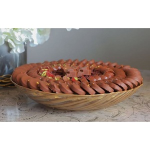 Elegance Decorative Tabletop <b>Chocolate</b> Serving Bowl Exclusive Quality <b>Orange</b> and White Metal Striped Wicker Sweets Serving Bowl - Product Image 5