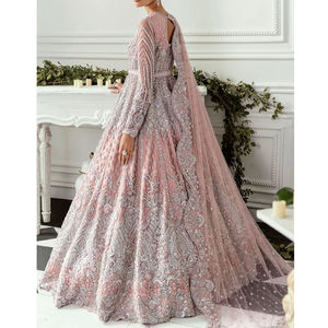 Style pakistanais longue Designer Net tissu Maxi robe pour les femmes mariage Collection de vêtements ethniques pour les femmes vêtements traditionnels - Product Image 3