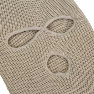 Masque de ski avec logo personnalisé Bonnet en tricot pour hommes Cagoule de couleur unie 3 trous Cagoule de ski - Product Image 5