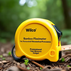 Flessometro in bambù Wilco da 1m, gadget promozionale personalizzato con metro a nastro - Product Image 3