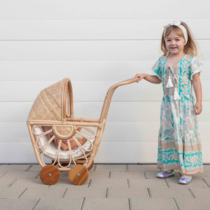 Poussette de poupée en rotin Portable pour plusieurs jouets en osier naturel poussettes meilleure vente jouet pour enfants - Product Image 5