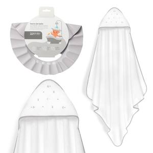 Toalla de Baño Estrella Luna Multicolor 1X1 de 1 Metro con Gorro Gris, Artículos de Baño para Bebés - Product Image 1