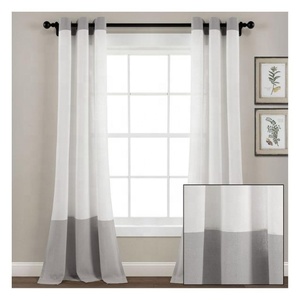 Lino Natural 100%, cortinas de lino francés, Lino transparente para la sala de estar, suministro de fábrica, persianas de ventana personalizadas de estilo Jacquard orgánico - Product Image 4