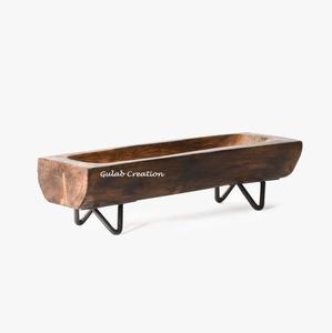 Natural Edge Wood <b>Log</b> Serving Tray with Metal Legs Rustic Handcrafted Wooden Platter for Serving, Display, and Home <b>Decor</b> - Product Image 2