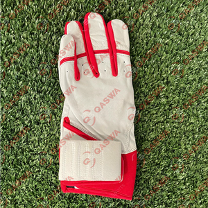 Gants de frappe de baseball en cuir Cabretta de qualité supérieure, logo et design personnalisés, cuir blanc et jaune - Product Image 6