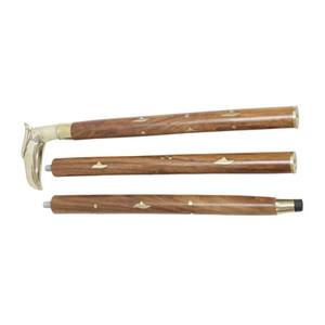 Canne classique en bois sculpté à la main avec poignée en laiton, finition polie, pour usage quotidien, pour hommes et femmes, en alliage métallique - Product Image 1