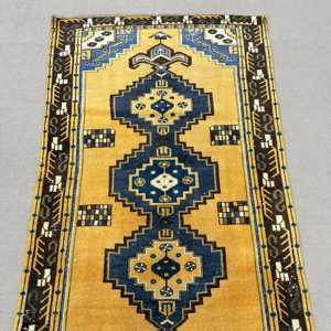 พรมวินเทจสไตล์ตุรกี ขนาด 3.4x6 ฟุต ลายสัตว์สีเหลือง - Product Image 5