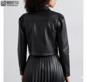 Chaqueta de cuero para invierno, abrigo de moda de manga larga, ropa de abrigo ajustada para otoño, uso diario, chaqueta de cuero personalizada para mujer - Product Image 2
