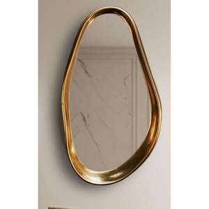 Espejo de tocador de fácil montaje Espejo de pared con marco de metal niquelado Espejo de baño grande decorativo en buenas ofertas - Product Image 3