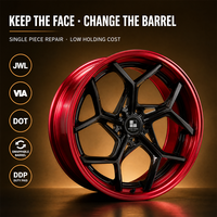 Jantes forgées noires à sept branches avec baril rouge, 2 pièces, 18 19 20 21 pouces, 5x112 5x114.3 5x120 BMW M4