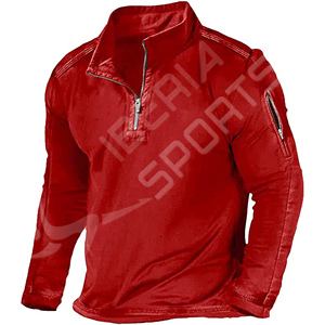 Vente en gros personnalisé Premium haute qualité sensation soyeuse de haute qualité et confortable pull-over à poche 1/4 Zip col montant manches longues - Product Image 5
