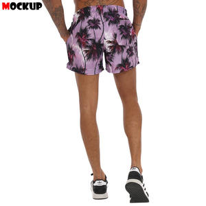 Short de bain d'été pour hommes, style décontracté, léger, prix bon marché, de vente en gros, couleur unie, avec sublimation - Product Image 4