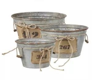 กระถางดอกไม้ชุบสังกะสีลายนูนพร้อมลุควินเทจสุดหรูเหมาะสำหรับวางกลางโต๊ะหรือใช้หน้าบ้าน - Product Image 6