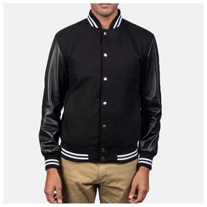 Chaqueta de Béisbol Casual de Moda para Hombre, Estilo Urbano, Ropa Deportiva con Mangas Largas, Diseño en Blanco, Venta al Por Mayor de Fábrica - Product Image 1