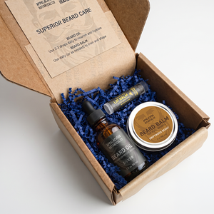 Ensemble de soins pour barbe ABCo Silver : Huile à barbe (2 oz) & Baume à barbe (2 oz) - Extraits botaniques & Huiles essentielles, Sans cruauté animale - Product Image 6