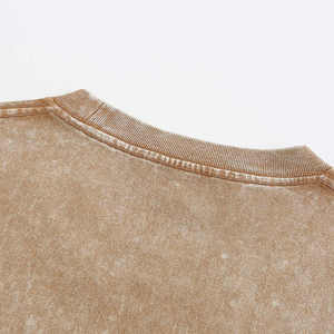 เสื้อยืดผ้าฝ้ายฟอกสีกรดสำหรับผู้หญิงเสื้อโอเวอร์ไซส์พิมพ์ลายสกรีนพิมพ์ลายเฮฟวี่เวท - Product Image 1