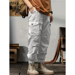 Pantalones de calle para hombre con cintura con cordón y bolsillos laterales para aspecto informal urbano pantalones de calle elegantes para hombre - Product Image 2