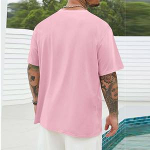 Camisetas Lose Fit 100% de algodón para hombre Top Trending Crew Neck Drop Shoulder Plus Size OEM con su propio logotipo de marca Estilo clásico - Product Image 2