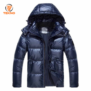 Doudoune d'hiver pour hommes, nouvelle conception, grande taille, couleur unie brillante, veste chaude surdimensionnée décontractée, en nylon, service OEM - Product Image 1