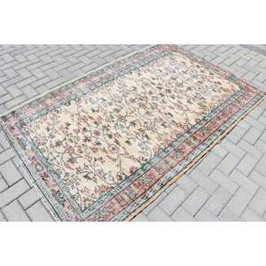 Tapis de 4,6 x 7 pieds, tapis turc vintage, tapis à carreaux rouge et vert - Product Image 2