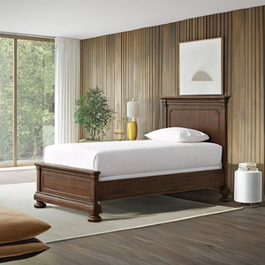 Queen-Size Elegant Style <b>Solid</b> Mahogany Poster <b>Bed</b> with Low Footboard for Bedroom Furniture & Home Furniture - Product Image 2
