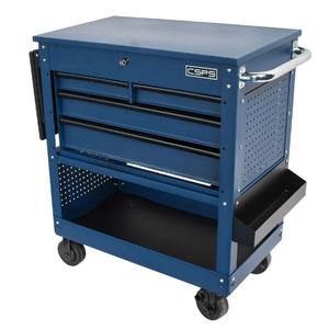 Chariot utilitaire CSPS 84cm-4 tiroirs en acier enduit de poudre capacité 320 kg entrepôt boîte à outils roulante pour l'industrie du garage mécanicien - Product Image 3