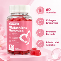Gummies au glutathion avec collagène marin et vitamines pour la beauté de la peau, les cheveux, les ongles et le soutien osseux, 60 unités, marque privée OEM ODM