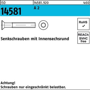 Countersunk <b>Screw</b> ISO 14581 ISR M8x60 T45 A2 50-Piece Pack - Product Image 1