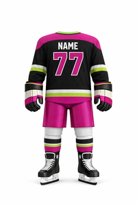 Maillot de hockey sur glace pour homme adulte, haute qualité, 100% polyester, séchage rapide, logo personnalisé sur le devant, nom de l'équipe, écologique, respirant - Product Image 2
