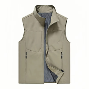 Vestes sans manches décontractées d'hiver pour hommes Gilets en molleton à la mode avec long gilet chaud et confortable - Product Image 2