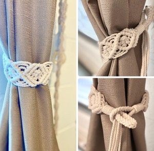 Macrame Curtain <b>Tie</b> <b>Backs</b> / Boho Curtain Decor - Product Image 2
