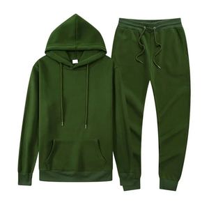 Heavy Cotton Hooded Solid <b>Jogger</b> Suit Personalized Unisex Tracksuit Custom Made Winter Outfit With Fleece Lining - Product Image 4