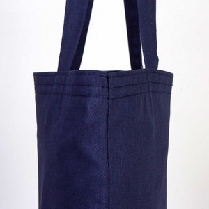 Navy Blue 100% Cotton Tote <b>Bag</b> Durable Eco-Friendly 6 Oz-<b>Medium</b> Size (14 16\" 35 40 Cm) Various Letters Screens Flowers - Product Image 6