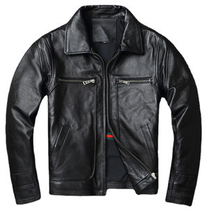 <b>Mens</b> Black Genuine Sheepskin Motorcycle Stand Collar Streetwear <b>Slim</b>-<b>Fit</b> Elegant Soft Quilted Rider Leather <b>Jacket</b> - Product Image 1